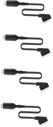 VILLCASE 4 Piezas Convertidor de Video Scart Adaptador de Audio y Video con Cable USB para Dispositivos Televisores y Proyectores Soporte para Instalación Eficiencia Energética