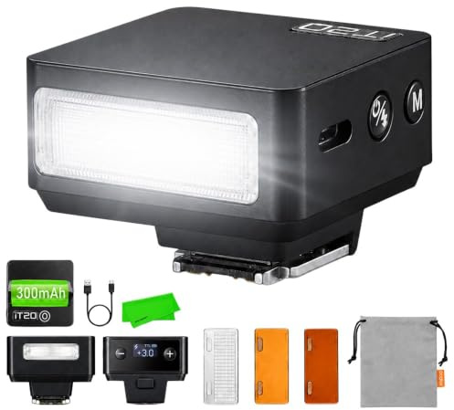 Godox iT20 O iT20O GODOX TTL Auto Mini Flash for Olympus and Panasonic, TTL/Manual Modes, Magnetic Color Filters, 1.5s Recycle, Hot Shoe Triggering for Olympus E-M1,E-M5 I,E-M10 II (Black)