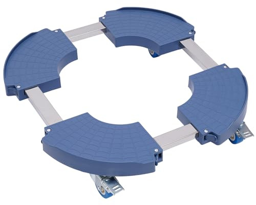 MccoMMon Rodillo redondo para plantas, tabla resistente a la intemperie, redondo, carrito para plantas, flores, jarrones, exterior e interior, ajustable 40-58,5 cm, carga de 400 kg.