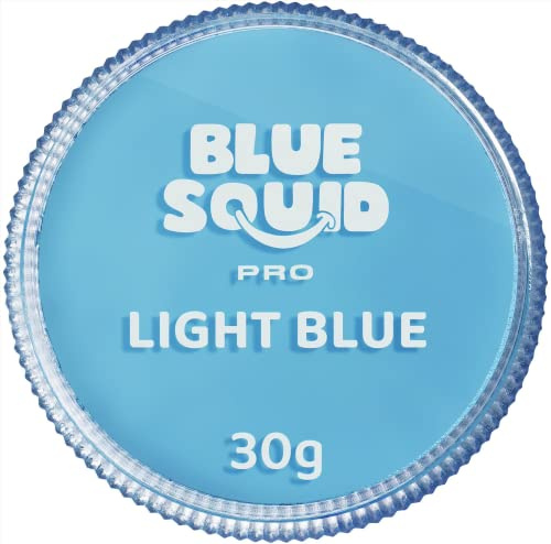 Blue Squid PRO Schminke Face Paint und Bodypaint - Klassische Hellblau 30g, Hochwertige, professionelle, wasserbasierte Einzelbehälter, Face und Bodypaint Farbe für Erwachsene, Kinder, Fasching & SFX