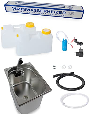 230 Volt Warmwasser Wasserversorgung Miniküche Küchenblock Reiseküche Wohnmobil Bus VW T3 T4 T5 325x265x150 mm integriert London(ad-ideen)