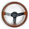 OCC MOTOR SPORT HALBSCHUH LENKRAD AUTO CLASSIC MODELL HOLZ SCHWARZE ARME - 63 MM HALBSCHÜSSELRAD - 350 MM (14 ZOLL)