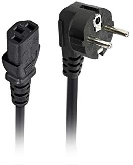 Monoprice Power Cord - CEE 7/7 SCHUKO (Europe) to IEC 60320 C13, H05VV-F 3G, 5 Amp, 1250 watt, 18AWG, 3 Feet, Black