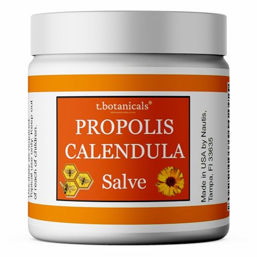Propolis Calendula Salve, Skin Soothing Balm, Herbal Moisturizer Ointment, Made in USA