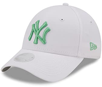 New Era NY Fanprodukt New York Yankees Basecap MLB weiß grün Strapback gebogener Schirm Damen Frauen - One-Size