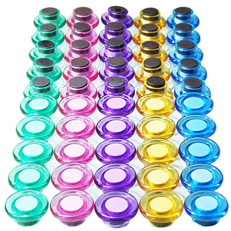 Fridge Magnets, 50 Pack Small Refrigerator Magnets, Dry Erase Board Magnets for Whiteboard, Decorative Magnets, Mini Colorful Whiteboard Magnets for Fridge, Kitchen, Home, Office, Classroom