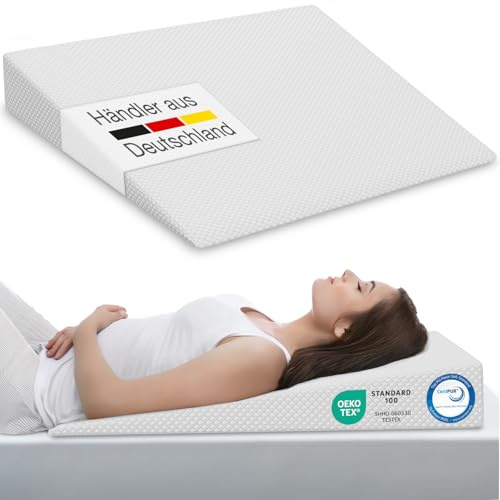 ELONEO cuscino a cuneo per letto, cuneo 80x100 cm, schiuma visco-minerale, rialzo materasso