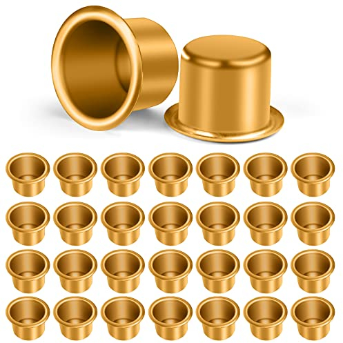 AOMIG Vela Taza de Aluminio, 30pcs Latas de Té de Aluminio Tazas Recipientes de Cera, Suministros para Hacer Velas de Navidad, Té de Metal Recipiente para Velas de Bricolaje Que Fabrican