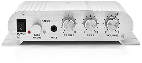 Amplificador de Potencia Estéreo Digital Mini HiFi 2.1, Bass Auto Car Home Audio Con y Entrada de Audio de 3,5 Mm