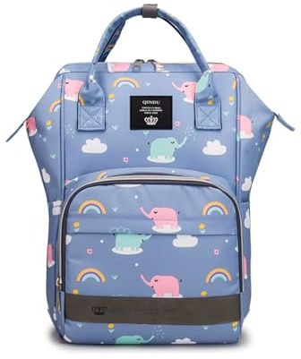 SONARIN Haute Capacité Multifonctionnel Sac à Dos à Langer pour Bébé,Sac à Langer Imperméable Sac de Maternité Sac à Couches de Voyage Portable avec Crochets de Poussette(Eléphant)