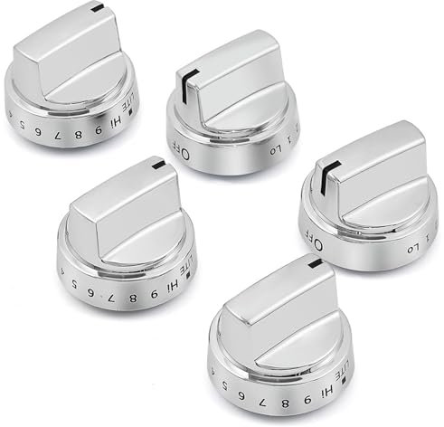 atgestore WB03X24818 222D5786P010 Gas Stove Knob Replacement for GE Stove Parts KIP 5G92 Burner Knobs GE Range Oven Parts Plastic Surface Burner Control Knob Range Cooktop Knobs 5 Pcs