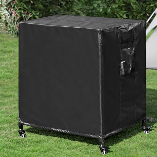 Grillvagn i rostfritt stål med lock, pizzaugn, stativ med vattentätt skydd, vagn, bord med hjul, tre hyllor, rörlig matberedning och arbetsvagn, bord, kraftig grillvagn utomhus, 31,5 tum × 64 tum ×