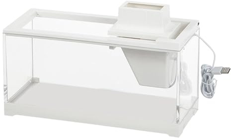 Aquarium de table - Aquarium avec pompe à eau basse tension avec aquarium pour poissons de petite taille facile | aquarium étanche avec large ouverture et lumière, idéal pour scrivan