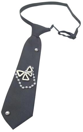 Hkfgdjdl Damen-Krawatte, elegante Schleife, Perlenkette, vorgebundene Krawatte, japanische adrette Uniform, verstellbare Krawatte, Hemd für Damen und Mädchen