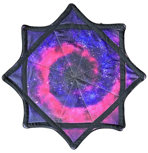 Homtrator Tissu Rotatif Flowstar for Débutants, 62cm, Tissu Rotatif Flow Star, Facile à Tourner, Imprimé sur Les Côtés, Jouet De Jonglage Rotatif du Bout des Doigts, Durable, Amusant Et Stimulant