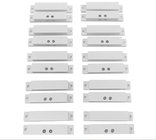 10 sensores magnéticos de contacto para puerta y ventana, interruptores de lengüeta normalmente cerrados con tornillos de montaje para sistemas de seguridad de alarma de intrusión doméstica o