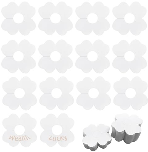 SEABABOO Marqueur de Verre à Vin en Papier Trèfle à Quatre Feuilles, 100 Pièces Blanc Feuille de fleur Verres à Pied Étiquettes DIY, Marqueur Papier pour Verre Identifier les Marques (blanc, 100)