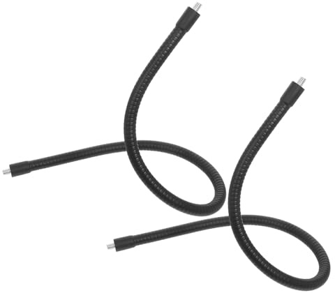 DECORNIJIA Braccio Flessibile a Collo D’Oca in Metallo 50 CM Asta di Prolunga Adattatore Filettato 1/4 per Supporto Microfono e Treppiede Accessorio per Streaming Live e Posizionamento