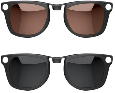 Clip polarizado para Ray-Ban Meta Wayfarer & Gen 2 (RW4006/RW4012, talla M, 50-22), clip de decoloración para Meta Wayfarer Gen 2 protección UV, Negro Gris + Tea Color