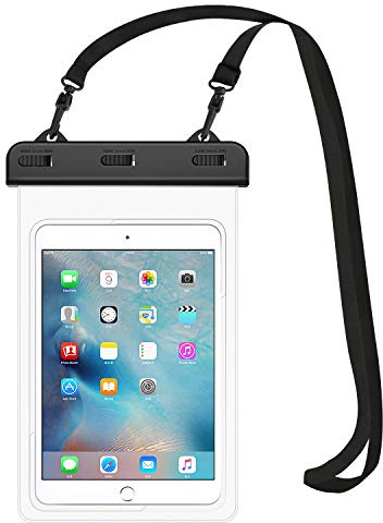 MoKo Waterproof Case, Dustproof Tablet Case Compatible with iPad Mini 6 2021, iPad mini 5/4/3/2/1, Galaxy Tab A 8.0/8.4, Tab A7 Lite 8.7, Tab E 8.0, Huawei MatePad M5/T8 up to 8.3 Inches - Clear