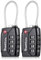 SharkByte TSA Lot de 2 Serrure pour Valise, Cadenas à Combinaison de Sécurité à 4 Cadrans pour Valises, Sac de Voyage, Casier de Gym