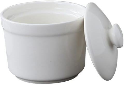LIFKOME Keramik Steintopf Mit Deckel Keramische Schüssel Zum Dämpfen Von Eiern Suppen Und Desserts Traditionelle Stew Bowl Für Vielseitiges Servieren Und Gesundes Kochen