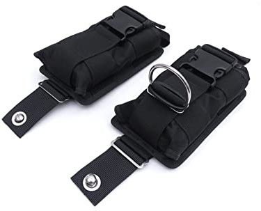 KJKVIVH New 2Pcs Spare Black 1680D Nylon Scuba Diving Weight Belt Pockets with Quick Release Buckle -22.5X15X5cm