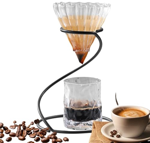 Estación de café de vertido | Soporte para cafetera con filtro de goteo, soporte para cafetera, soporte de goteo manual, gotero, estante para tazas de filtro de goteo, soporte de agua goteante,