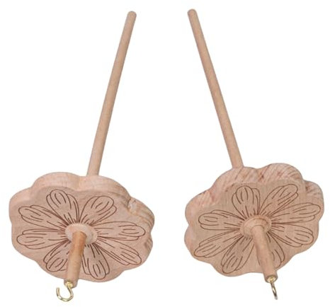 XuQiZZpp 2 Stück Holzspindel Handspindel-Werkzeug für Enthusiasten, Basteln, Holzwebspindel, Garnspindel