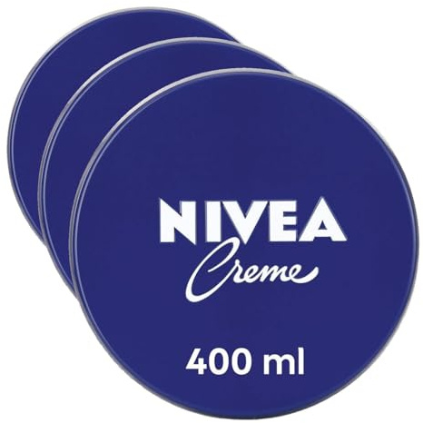 NIVEA Creme, Crema hidratante corporal y facial para toda la familia, Crema universal para una piel suave e hidratada, Crema multiusos, Sin fragancia, 400 ml (Paquete de 3)