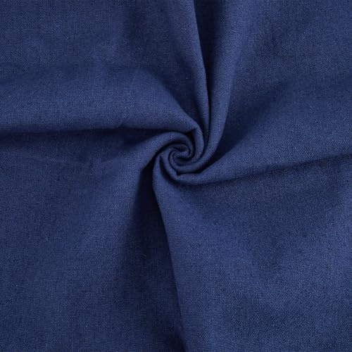 CABODYALS Tessuto in Misto Lino e Cotone Blu Scuro da 150cm, per Lavori di Cucito, Tappezzeria, Tela, Ricamo, Trapuntatura, Indumenti, Drappeggio, per Cucire, Realizzare Borse, Vestiti, Pantaloni, FO