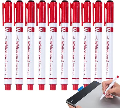 Generisch Pennarello a secco, punta fine, set di penne per insegnanti, 0,5 mm, per lavagna bianca, calendario, aula, scuola materna
