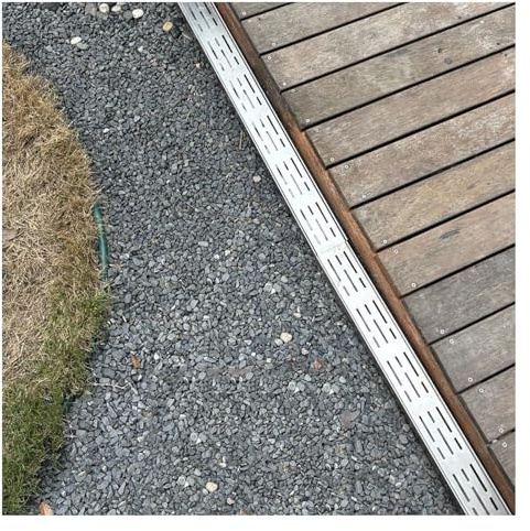 Canale di drenaggio in acciaio inox，canale di drenaggio stretto in acciaio inox 304，Filtri Lineari per Grondaie Giardino Terrazza，canaletta scolo acqua piovana robusto(H8*W3.5CM/H3.15*W1.38IN)