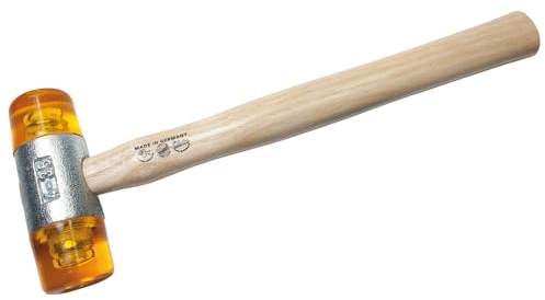 Dönges Rückschlagfreier Schonhammer mit lackiertem Eschenstiel | Ø 22 mm | 143 g leicht | Austauschbare Köpfe in Rot | Made in Germany | Kunststoffhammer, Gummihammer, Multifunktionshammer