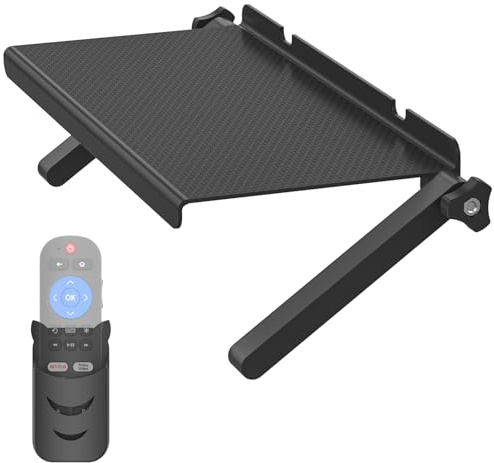 13 Inch Wide Platform TV Top Shelf for Cable Box, Adjustable Shelf for Top of TV with Remote Holder & Anti-Slip Legs, Flat Screen TV Top Shelf for Streaming Devices, Router, Media Box, Game Console