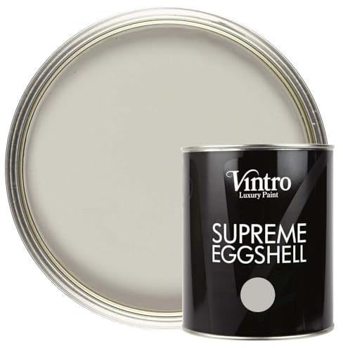 Vintro Paint | Satin Furniture Paint | Grey | Wood | Trim | Metal | Eggshell Finish | 1 Litre (Dove)