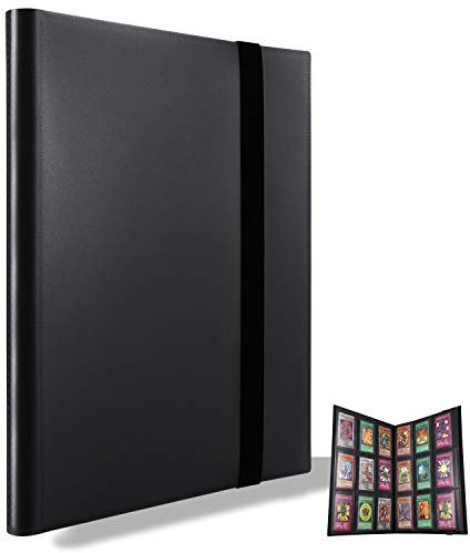 MUROAD 360 Pockets Trading Card Binder Album, Compatible With Pokemon Card Binder Holder, Football Cards, Side Loading PP Pockets Folder, Standard Size Cards Protector. (Black)