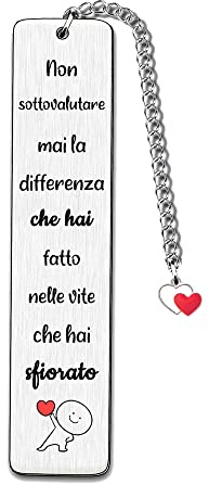 Segnalibri Maestra Regalo Ritorno A Scuola Ringraziamento Mamma Nonno Nonna | Segnalibro Metallo Festa Degli Insegnanti Papà Compleanno Pensionamento Regalo Ricordi Natale (Non Sottovalutare mai la)