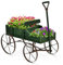 COSTWAY Fioriera da Esterno a Forma di Carrello, Carriola da Giardino in Legno, Decorazione per Giardino e Cortile dal Design Vintage (Verde)