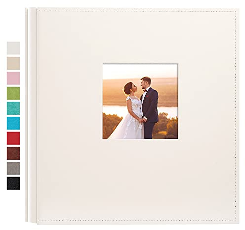 potricher Photo Album 4x6 600 Photos Leather Cover Large Capacity Picture Albums with 600 Horizontal and Vertical Pockets for Family Wedding Anniversary and Baby (White)