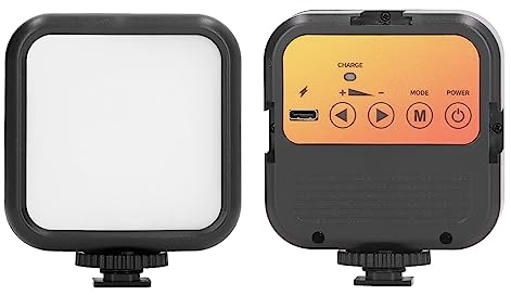 LED-Videoleuchte, Tragbare On-Camera-Leuchten, Fotobeleuchtung mit Wiederaufladbarem 1200 MAh, CRI95+ 3000K-7000K Fotoleuchte für Live-Streaming, Videokonferenz