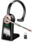 Wireless Headset, Bluetooth Headphones with Microphone Noise Canceling & Charging Base, Wireless Headphones with USB dongle，PC Headset with Mute Button for Computer/Phones/ Teams/Skype/Zoom/Office