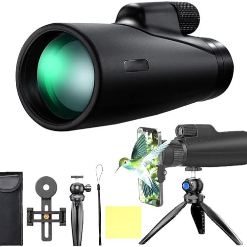Severnier Telescopio Monocular, HD Monocular 12 x 50, Prisma BAK-4 de Alta Potencia y FMC monoculares, monocular, para observación de Aves, Caza, Viajes, conciertos