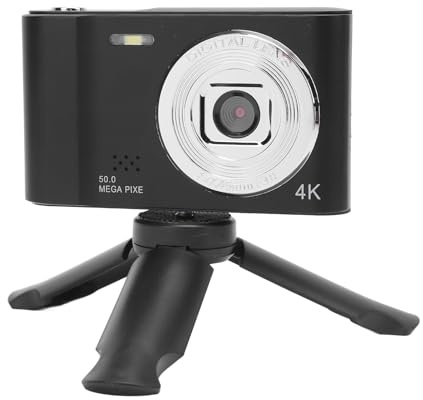 Cámara Digital, 50mp 4k 2.4 Pulgadas Pantalla 8X Video de Videos Fotos CCD Vlogging Camera para la Cámara Web Viajes Escolares, Light Light, para Adolescentes Principiantes (Sin