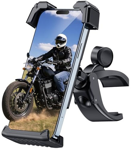 Ktryman Soporte Móvil Moto Universal, Soporte Móvil Bicicleta - 360° Rotación Accesorios Bici para iPhone 16 15 14 13 12 Pro MAX/Plus/Mini, Samsung, 4.7-7 Telefon