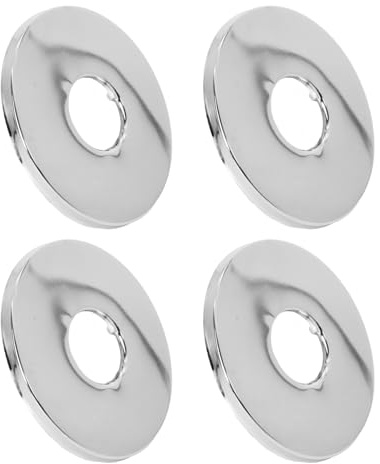 Hugwish Rosettkran i rostfritt stål (3/4) Ø 27 mm x Ø 80 mm x höjd 5 mm 4 stycken, ändar för duschkranar och varmvattenkran (Ø 80 mm x 5 mm höjd)