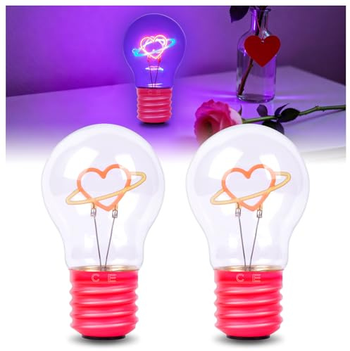Klarlight Lampada da Tavolo a Forma di Lampadina, Ricaricabile con Cavo USB, Senza Fili, Bulb Fiction, Tema Planet Heart, 6.8 x 11.2 cm, 2 Confezioni