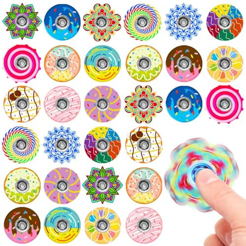 KIDRENFUN Fidget Spinners Party Bag Fillers Kids - 30 PCS Fidget toys pack, Mini Fidgets Party Bags Toys, Pass the Parcel Prize Box Fillers from Teacher (Mixed)