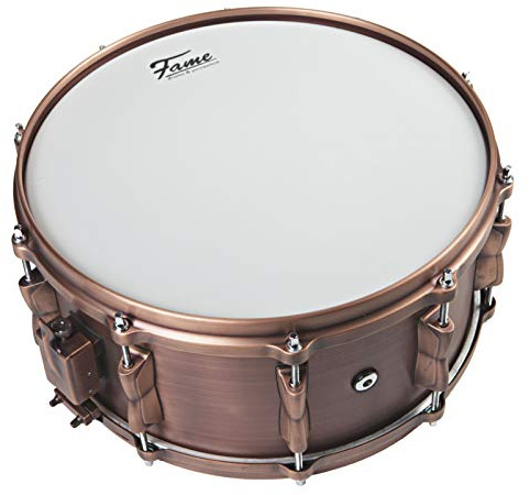 Fame FSC-65, 14x6,5 Copper Snare Drum, Professionelle Kupfer-Snare, Gussspannreifen, 1.2mm Kesselstärke, 10 Spannschrauben, Mattlack Oberfläche, Warm, Erdig, Bassreich