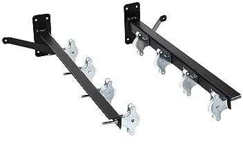 Sauvic Stendibiancheria da parete con 8 fili acciaio plastificato nero (resina)